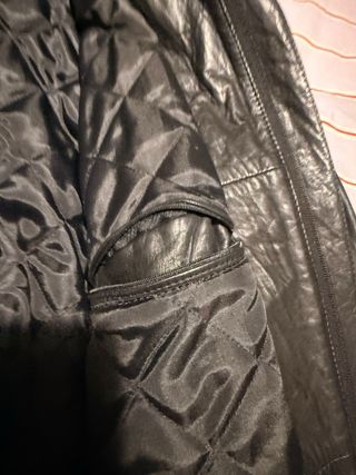 Chaqueta de cuero hombre negra