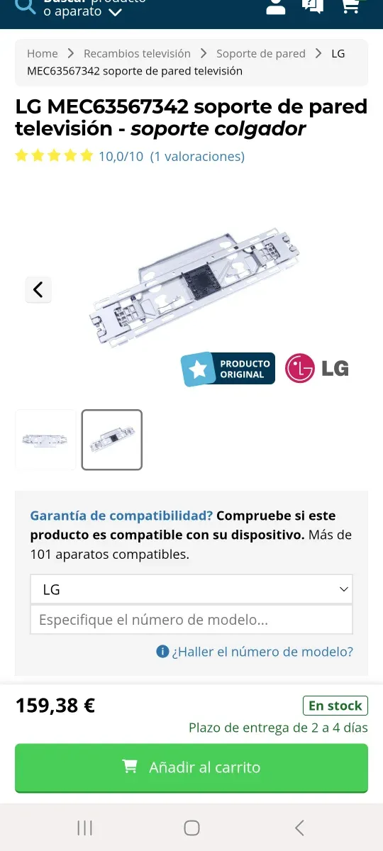 Soporte pared TV LG MEC63567342