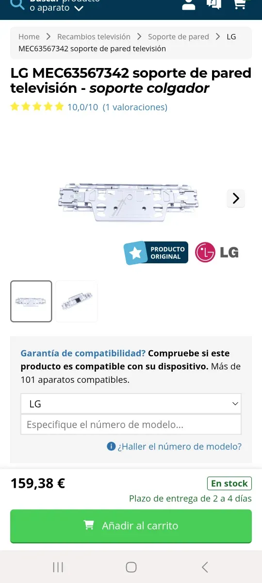 Soporte pared TV LG MEC63567342 afbeelding 2
