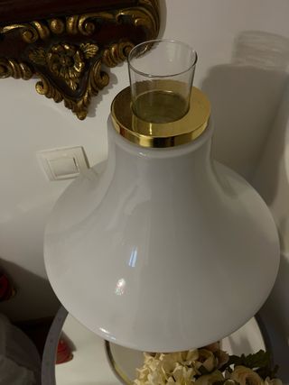 Lámpara Náutica Antigua Negra y Dorada