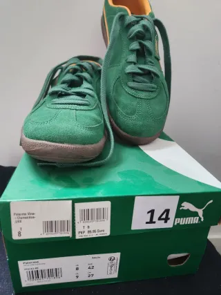 Puma Palermo Talla 42 Verde/Naranja