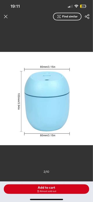 Mini humidificador blanco