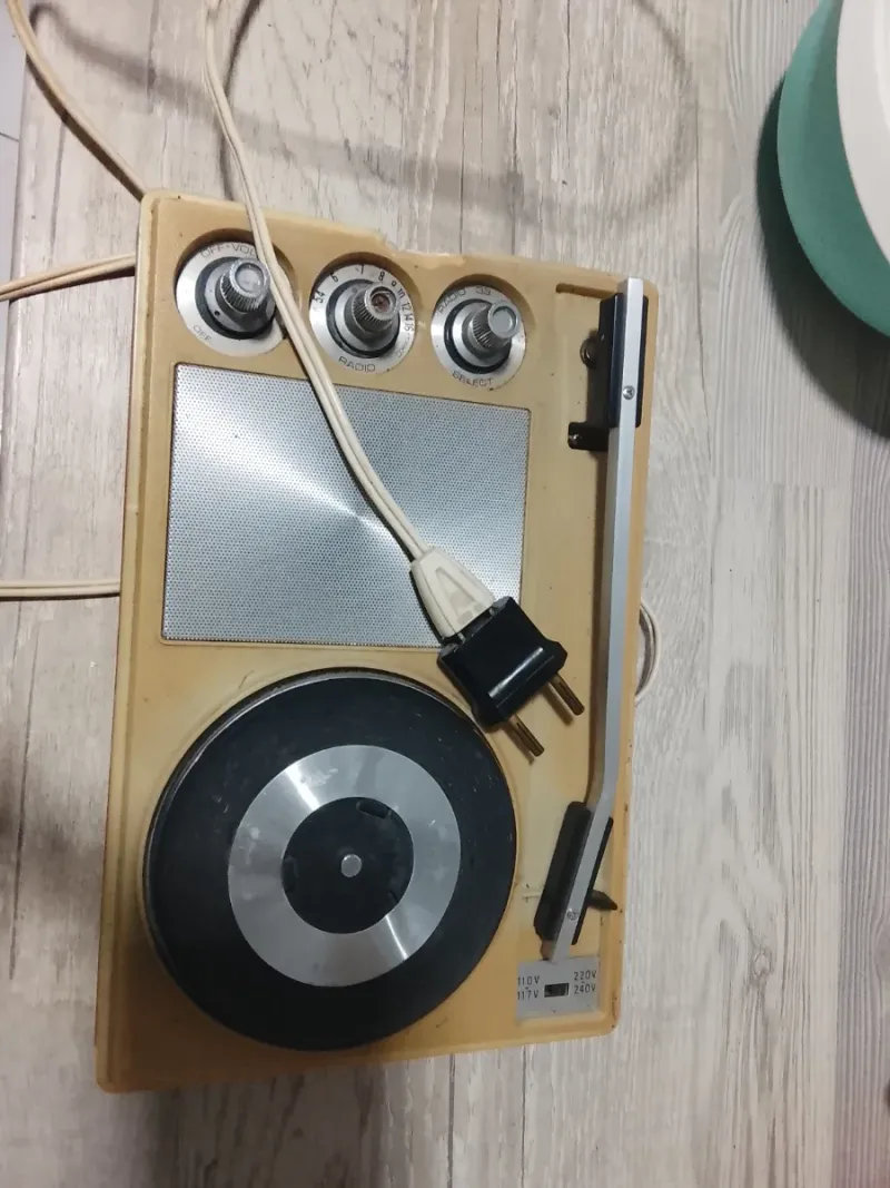 Tocadiscos Antiguo Finales 60s Beige afbeelding 2