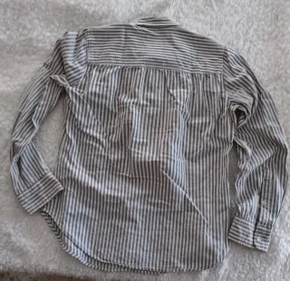 Camisa Abercrombie & Fitch Talla S Rayas Gris/Blan