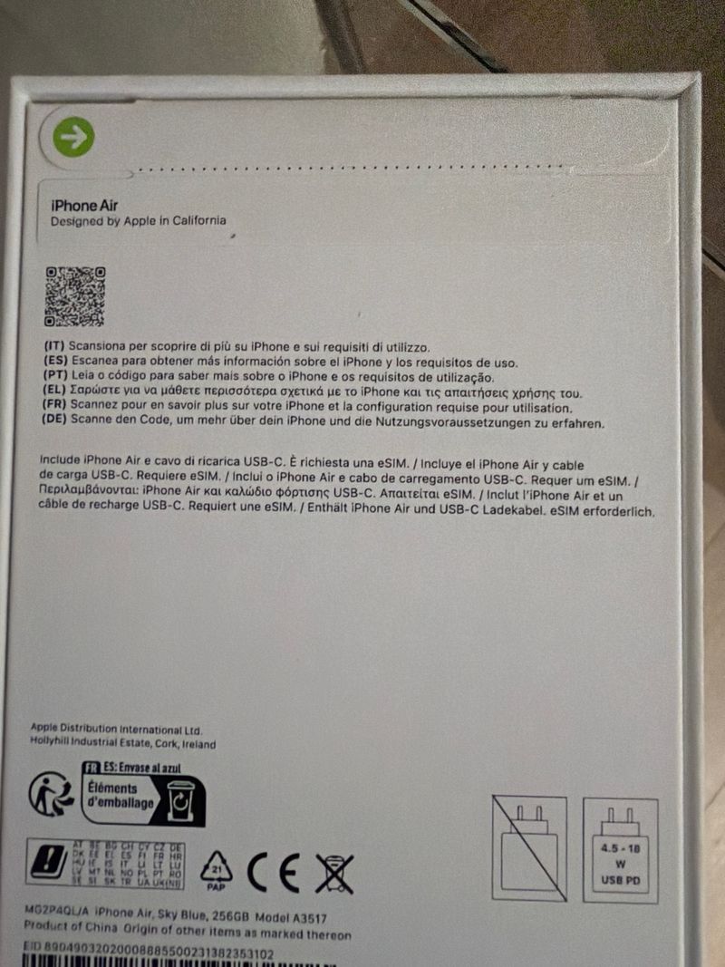 iPhone AIR  Azul 256GB afbeelding 2