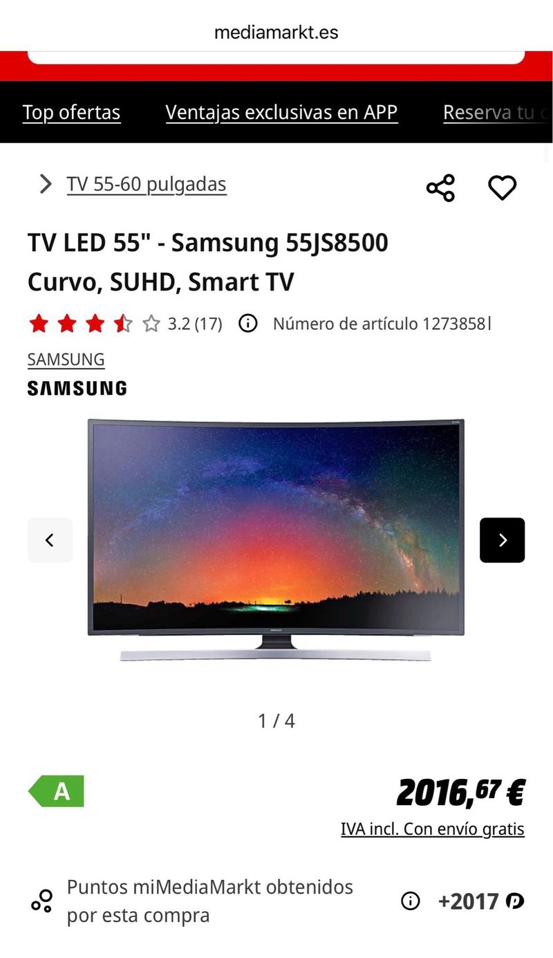 Smart TV Curvo Samsung 55 afbeelding 3