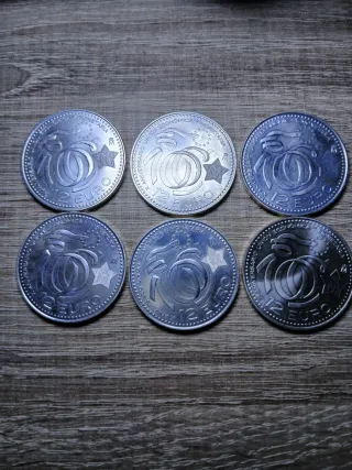6 Monedas Plata 12 Euros 2009