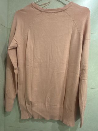 Jersey punto fino rosa claro talla 40