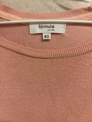 Jersey punto fino rosa claro talla 40