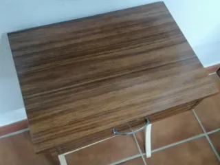 Mesita auxiliar vintage madera y metal