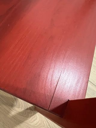 Mesita de noche roja Ikea