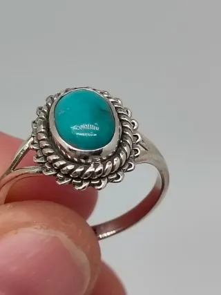 Anillo Plata 925 Turquesa Natural