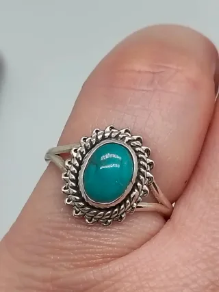 Anillo Plata 925 Turquesa Natural