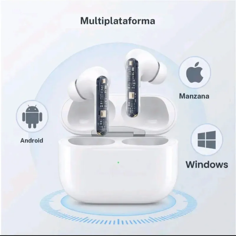 Cascos inalámbricos blancos con estuche y cable afbeelding 4