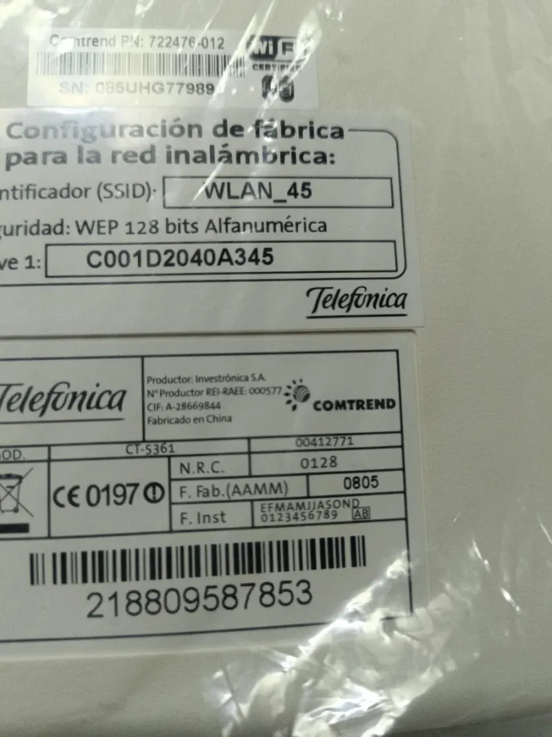 Router Inalámbrico Telefonica afbeelding 3