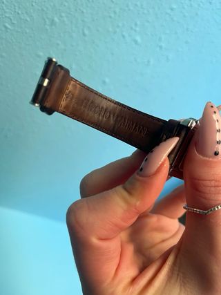 Reloj Armani Vintage Piel Marrón y Plata