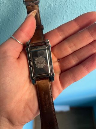 Reloj Armani Vintage Piel Marrón y Plata