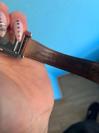 Reloj Armani Vintage Piel Marrón y Plata