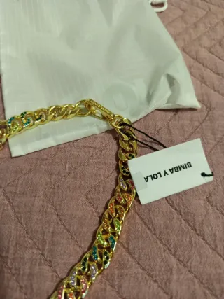 Bimba y Lola Collar y Pendientes Oro Multicolor