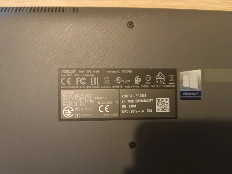 Portátil Asus X509F afbeelding 2