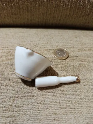 Mortero miniatura de cerámica decorada