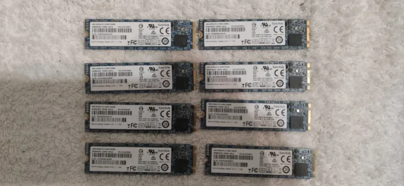 Lote 8 SSD SanDisk 256GB M.2 NVMe