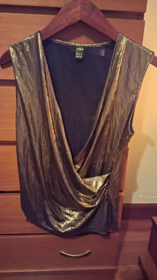 Top fiesta SHEIN dorado