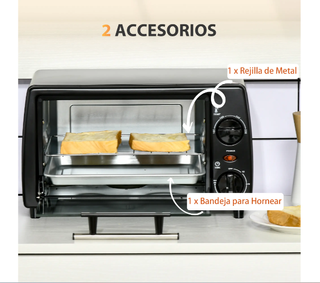 Horno Eléctrico Sobremesa 10L 750W