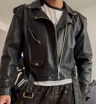 Chaqueta Cuero estilo Rockabilly americana 70s