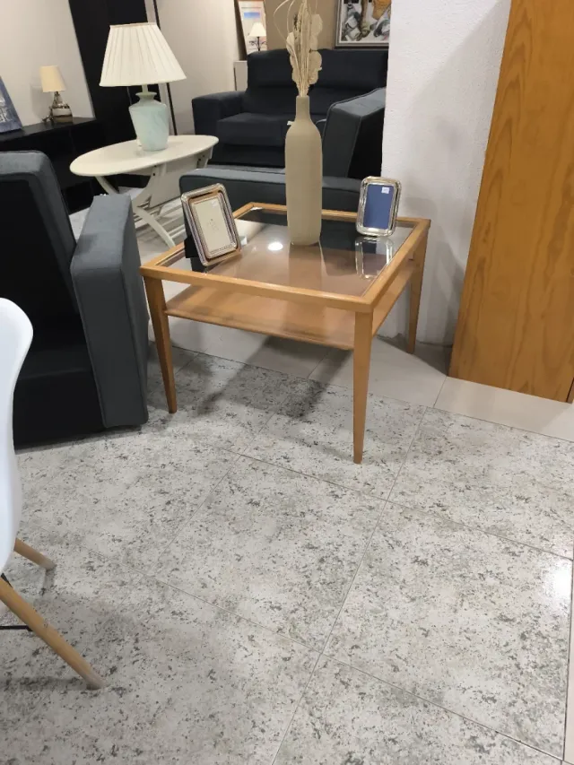 Mesa de centro madera y cristal