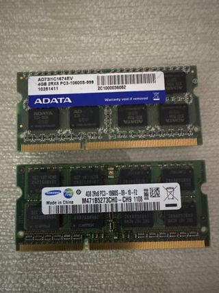 Memoria RAM ADATA y Samsung DDR3