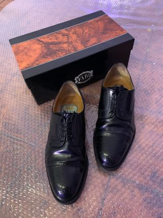 Scarpe Fabi in cuoio nero uomo