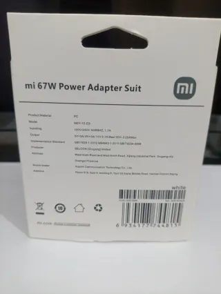 Cargador Xiaomi 67W Turbo con Cable
