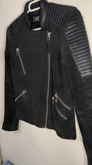 Chaqueta Biker Negra Mujer Mango Talla XS