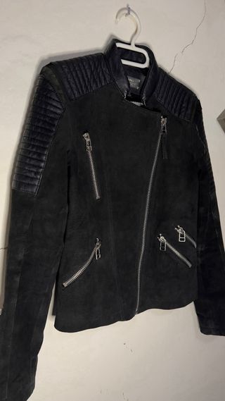 Chaqueta Biker Negra Mujer Mango Talla XS