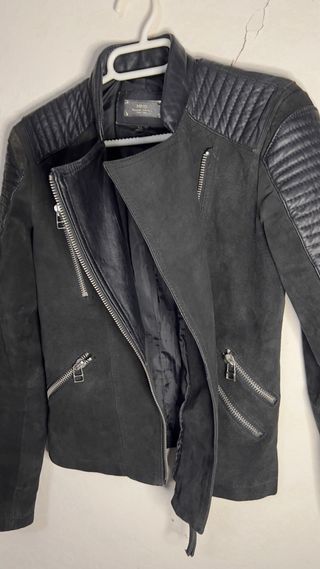 Chaqueta Biker Negra Mujer Mango Talla XS