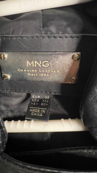 Chaqueta Biker Negra Mujer Mango Talla XS