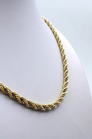 Cadena Cordón Oro Amarillo y Blanco 18kt