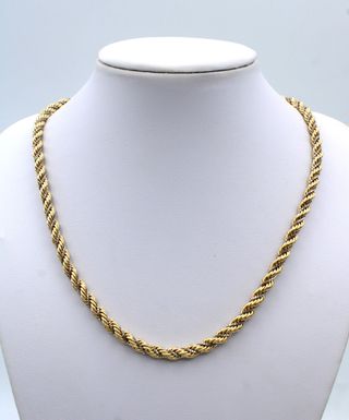 Cadena Cordón Oro Amarillo y Blanco 18kt