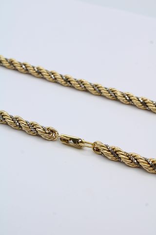 Cadena Cordón Oro Amarillo y Blanco 18kt