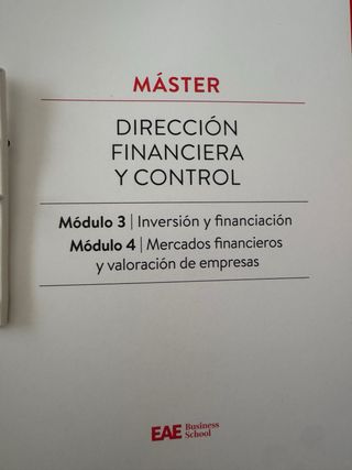 Libros Master EAE dirección financiera y control