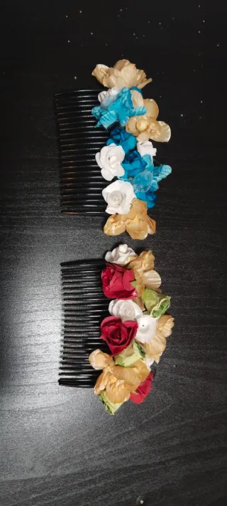 Peineta floral fallera huertana