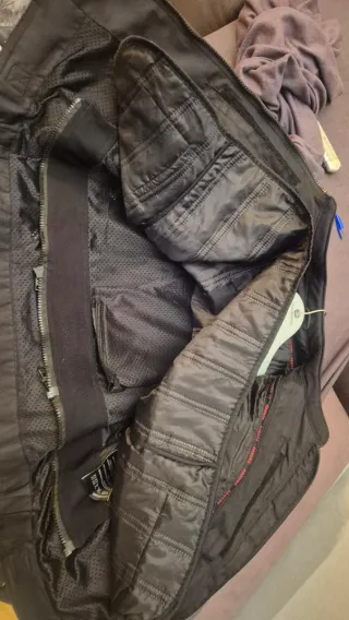 Chaqueta Moto Piel Armure Deportiva Negra Roja