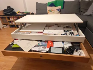 Mesa Centro Elevable con Cajón