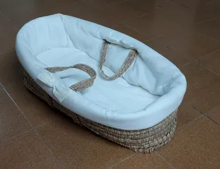 Moisés bambú con colchón y vestiduras