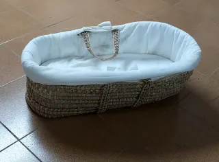Moisés bambú con colchón y vestiduras