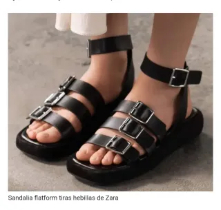 Sandalias Zara Talla 40 Hebillas Negras