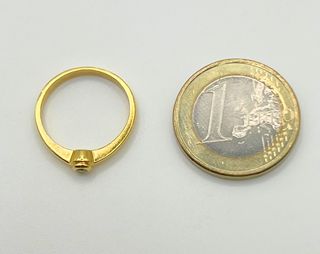 Anillo Solitario Oro 18k Circonita 2.40 gr.