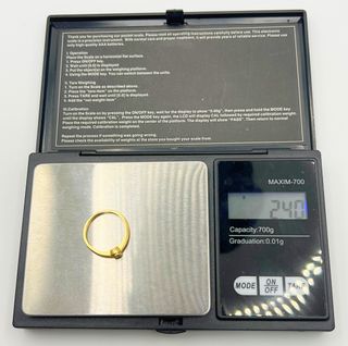 Anillo Solitario Oro 18k Circonita 2.40 gr.