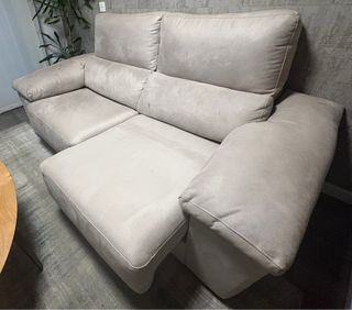 Sofá biplaza beige tela